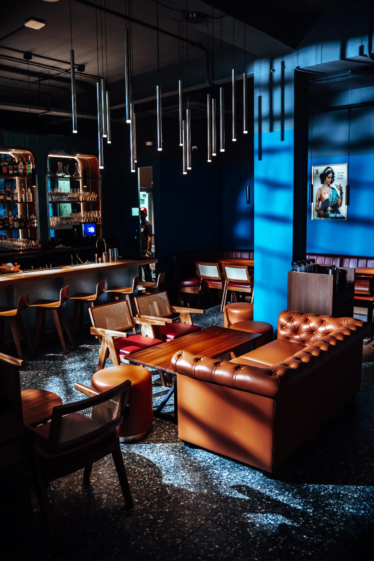 Bar Spirit Forward, lounge seating and back bar