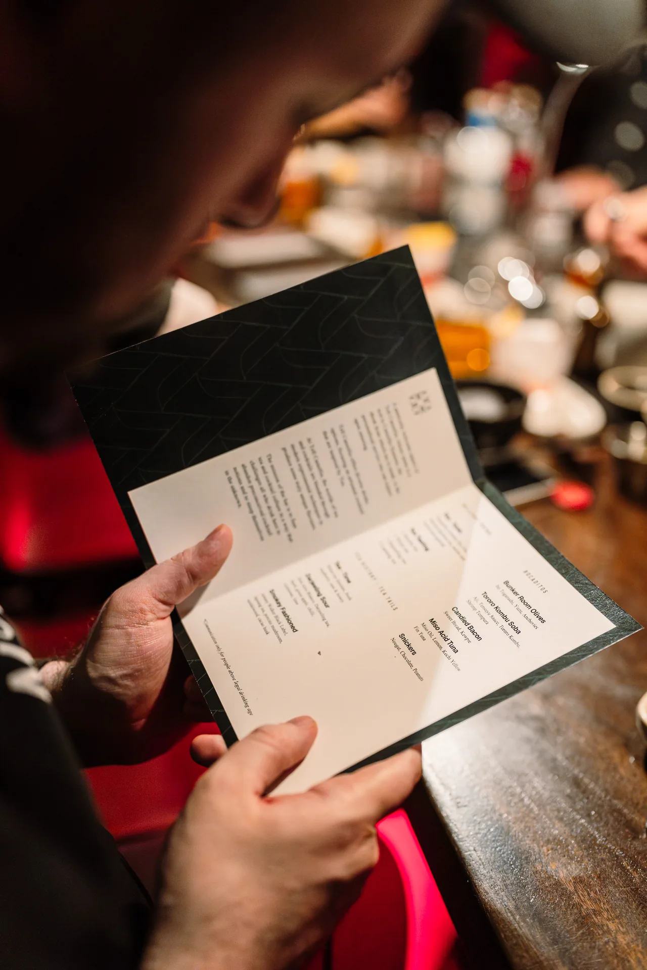 The Bunker Room, menu